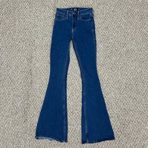 Hollister high rise medium wash flare jeans